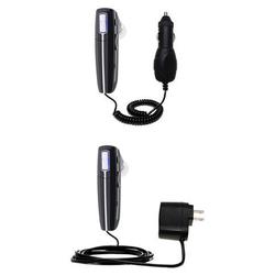 Gomadic Essential Kit for the Plantronics Voyager 855 - includes Car and Wall Charger with Rapid Charge Tech
