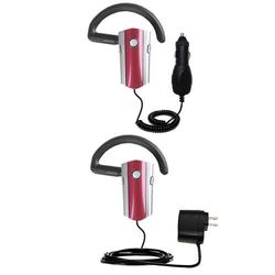 Gomadic Essential Kit for the Rockfish RF-SH230 Bluetooth Headset - includes Car and Wall Charger with Rapid