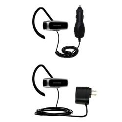 Gomadic Essential Kit for the Samsung Bluetooth Headset 180 - includes Car and Wall Charger with Rapid Charg