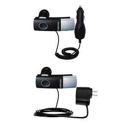 Gomadic Essential Kit for the Samsung Bluetooth Headset WEP410 - includes Car and Wall Charger with Rapid Ch