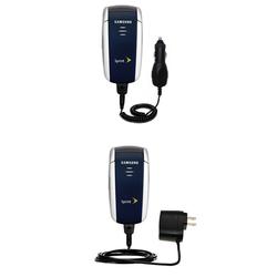 Gomadic Essential Kit for the Samsung SCH-A560 - includes Car and Wall Charger with Rapid Charge Technology