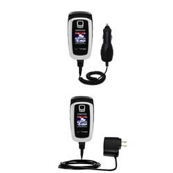 Gomadic Essential Kit for the Samsung SCH-A870 - includes Car and Wall Charger with Rapid Charge Technology