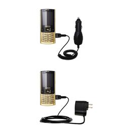 Gomadic Essential Kit for the Samsung SGH-D780 DUOS - includes Car and Wall Charger with Rapid Charge Techno
