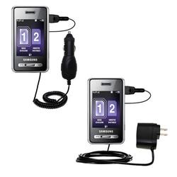 Gomadic Essential Kit for the Samsung SGH-D980 DUOS - includes Car and Wall Charger with Rapid Charge Techno