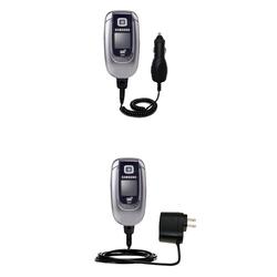 Gomadic Essential Kit for the Samsung SGH-E360 - includes Car and Wall Charger with Rapid Charge Technology
