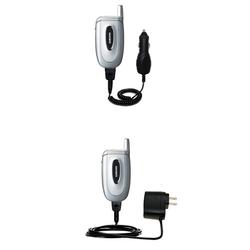 Gomadic Essential Kit for the Samsung SGH-X450 - includes Car and Wall Charger with Rapid Charge Technology