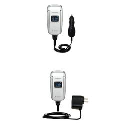 Gomadic Essential Kit for the Samsung SGH-X495 - includes Car and Wall Charger with Rapid Charge Technology