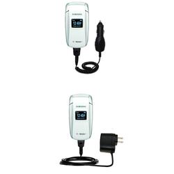 Gomadic Essential Kit for the Samsung SGH-X497 - includes Car and Wall Charger with Rapid Charge Technology