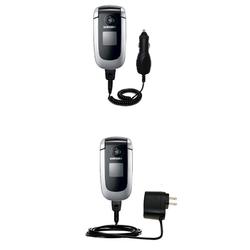 Gomadic Essential Kit for the Samsung SGH-X660 - includes Car and Wall Charger with Rapid Charge Technology
