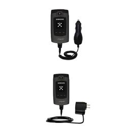 Gomadic Essential Kit for the Samsung SYNC SGH-A707 - includes Car and Wall Charger with Rapid Charge Techno