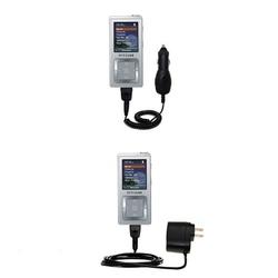 Gomadic Essential Kit for the Samsung YP-Z5 - includes Car and Wall Charger with Rapid Charge Technology -
