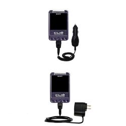 Gomadic Essential Kit for the Sony Clie SJ33 - includes Car and Wall Charger with Rapid Charge Technology -