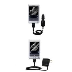 Gomadic Essential Kit for the Sony Clie T415 - includes Car and Wall Charger with Rapid Charge Technology -
