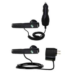 Gomadic Essential Kit for the Sony Ericsson BHB-PV770 - includes Car and Wall Charger with Rapid Charge Tech