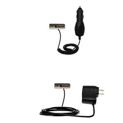 Gomadic Essential Kit for the Sony Ericsson Bluetooth Headset HBH-200 - includes Car and Wall Charger with R