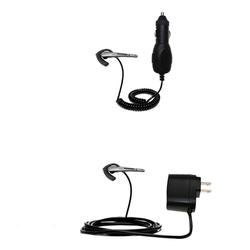 Gomadic Essential Kit for the Sony Ericsson Bluetooth Headset HBH-300 - includes Car and Wall Charger with R