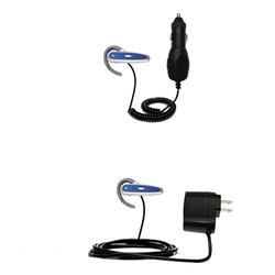 Gomadic Essential Kit for the Sony Ericsson Bluetooth Headset HBH-602 - includes Car and Wall Charger with R