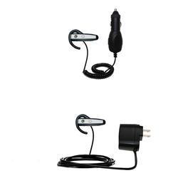 Gomadic Essential Kit for the Sony Ericsson Bluetooth Headset HBH-65 - includes Car and Wall Charger with Ra
