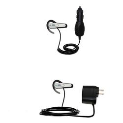 Gomadic Essential Kit for the Sony Ericsson Bluetooth Headset HBH-662 - includes Car and Wall Charger with R