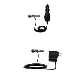 Gomadic Essential Kit for the Sony Ericsson Bluetooth Headset HBH-IV835 - includes Car and Wall Charger with