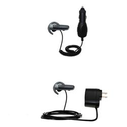 Gomadic Essential Kit for the Sony Ericsson Bluetooth Headset HBH-PV705 - includes Car and Wall Charger with