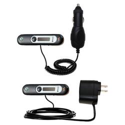 Gomadic Essential Kit for the Sony Ericsson HBH-DS970 - includes Car and Wall Charger with Rapid Charge Tech