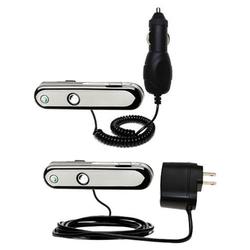 Gomadic Essential Kit for the Sony Ericsson HBH-DS980 - includes Car and Wall Charger with Rapid Charge Tech
