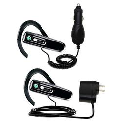 Gomadic Essential Kit for the Sony Ericsson HBH-PV708 - includes Car and Wall Charger with Rapid Charge Tech