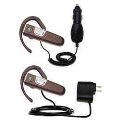 Gomadic Essential Kit for the Sony Ericsson HBH-PV710 - includes Car and Wall Charger with Rapid Charge Tech