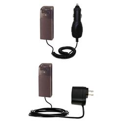Gomadic Essential Kit for the Sony Ericsson HCB-105 - includes Car and Wall Charger with Rapid Charge Techno