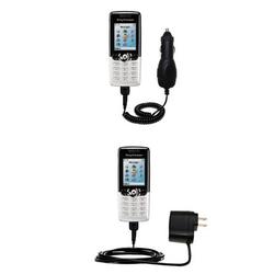 Gomadic Essential Kit for the Sony Ericsson T610 NZ - includes Car and Wall Charger with Rapid Charge Techno