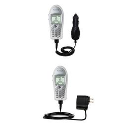 Gomadic Essential Kit for the Sony Ericsson T61es - includes Car and Wall Charger with Rapid Charge Technolo