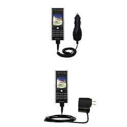 Gomadic Essential Kit for the Sony Ericsson V600i - includes Car and Wall Charger with Rapid Charge Technolo