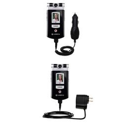 Gomadic Essential Kit for the Sony Ericsson V800 - includes Car and Wall Charger with Rapid Charge Technolog