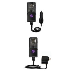 Gomadic Essential Kit for the Sony Ericsson W350a - includes Car and Wall Charger with Rapid Charge Technolo