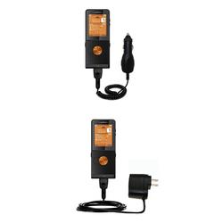 Gomadic Essential Kit for the Sony Ericsson W350i - includes Car and Wall Charger with Rapid Charge Technolo
