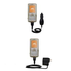 Gomadic Essential Kit for the Sony Ericsson W700i - includes Car and Wall Charger with Rapid Charge Technolo