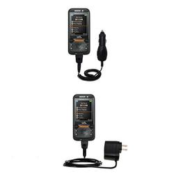 Gomadic Essential Kit for the Sony Ericsson W850i - includes Car and Wall Charger with Rapid Charge Technolo