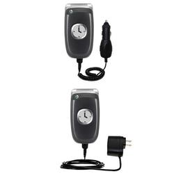 Gomadic Essential Kit for the Sony Ericsson Z300a - includes Car and Wall Charger with Rapid Charge Technolo