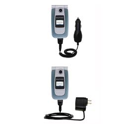Gomadic Essential Kit for the Sony Ericsson Z500a - includes Car and Wall Charger with Rapid Charge Technolo