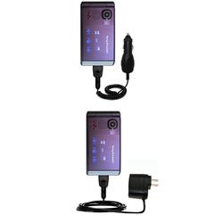 Gomadic Essential Kit for the Sony Ericsson w380c - includes Car and Wall Charger with Rapid Charge Technolo