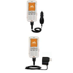 Gomadic Essential Kit for the Sony Ericsson w700c - includes Car and Wall Charger with Rapid Charge Technolo