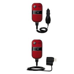 Gomadic Essential Kit for the Sony Ericsson z320a - includes Car and Wall Charger with Rapid Charge Technolo
