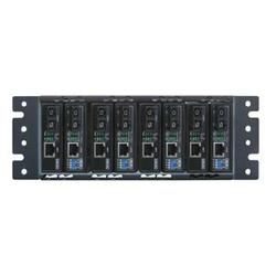 CTCUnion FMC-CH08-AC unmanaged fiber media converter chassis with 8 slots and single AC power supply, 2U, 10
