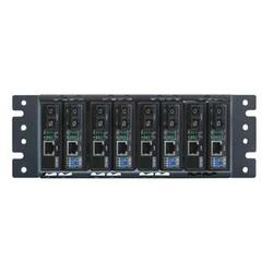 CTCUnion FMC-CH08-AC unmanaged fiber media converter chassis with 8 slots and single AC power supply, 2U, 10