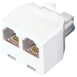 GE Duplex Wall Jack Adapter - 1 x RJ-11 Female to 2 x RJ-11 Female