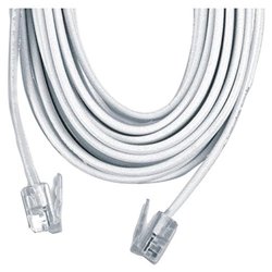 GE Phone Cable - 1 x RJ-11 - 1 x RJ-11 - 25ft - White (TL26119)