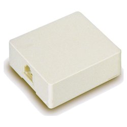 GE Surface Mounting Box - RJ-11 Phone - Almond