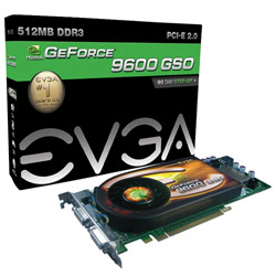 EVGA GEFORCE 9600 GSO PCIE2.0 512MB CTLRDDR3 DVI-1 HDTV-7