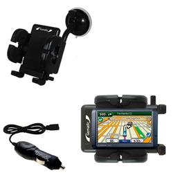 Gomadic Garmin Nuvi 265WT Flexible Auto Windshield Holder with Car Charger - Uses TipExchange